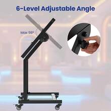 GOFLAME Rolling Stage Cart For Music Equipment 2-Layer 9U DJ Mixer Stand Audio Rack Mount With Lockable Wheels - Black - View 9