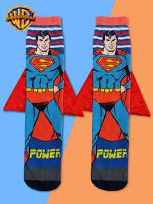 1 Pair Cute Superhero Fan Knee-High Socks And Fashionable Children's High Socks For Parties. School Has Started, These Fun And Fashionable Warner Bros. Fans - Multicolor - View 2
