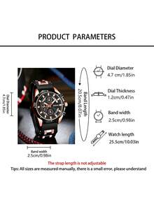 2PCS/1PC Watch Set, Men's Rose Gold Wristwatch, Black/Blue Dual Dial With Silicone And Metal Strap, Rugged Sporty Style, Elegant And Stylish, Perfect Birthday Or Valentine's Day Gift For Boyfriend, Son, Father, Suitable For Daily Commute, Sports And Casual Occasions, Showcasing Men's Vibrant Style - Multicolor - View 5