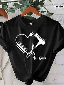 Camiseta Personalizada de Peluquero, Camiseta de Estilista, Regalo para Estilista, Camiseta Divertida de Estilista, Camiseta de Cosmetólogo, Regalo para Peluquero - Negro - Ver 2