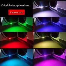 KELEEL 2/4 Pcs LED Car Door Lights, USB Charging Automatic Door Opening Lights, Interior Projection Ambient Welcome Courtesy Light, Anti-Rear-End Light, Enhance Night Visibility And Safety, Gift For Drivers, Installation For Trailers Boats Rvs Suv - RGB - View 4