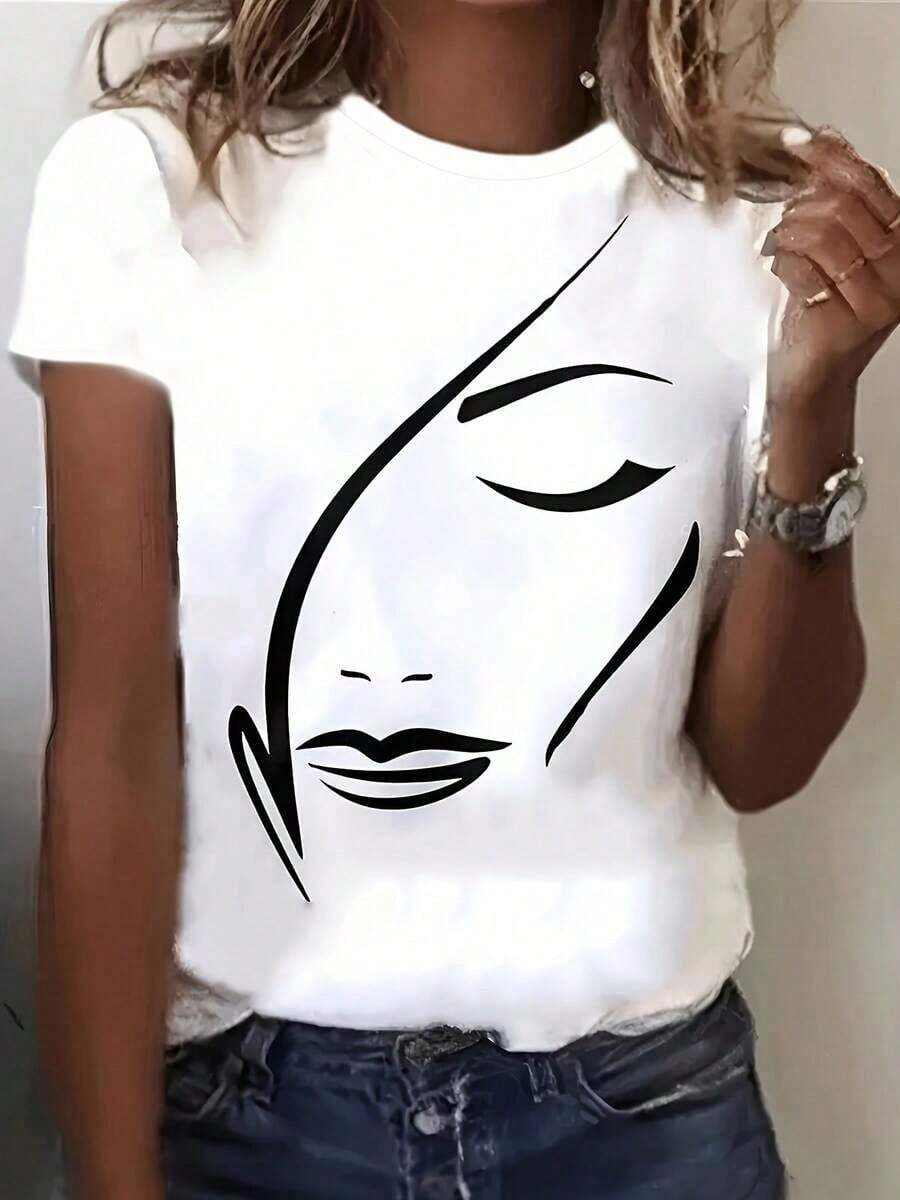 Camiseta estampada, cuello redondo, manga corta, top casual de verano, Elección perfecta de regalo de cumpleaños o festividad pra amigos, familiares, novio o novia playeras de hombre - Estilo - Ver 1