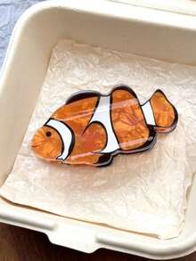 1個可愛小丑魚造型壓克力髮夾，可愛海洋動物髮夾，彩虹橘色女性夏季髮飾 - 彩色 - 查看 5