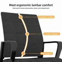 Minimalist Modern Office Chair Metal Frame Soft And Comfortable Home And Office Use Multiple Colors Available - Black + Iron + Nylon Mesh + Polyurethane1 - View 9