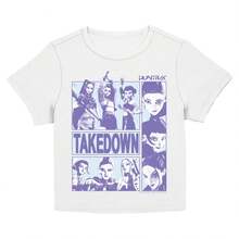 Juniors K1pop  Takedown H1untrix Trio 220G T-Shirt. Essential Unisex Cotton T-Shirt, 220g Of Unique Softness. Designed To Fit Everyone, Men And Women Alike. Durable, High-Quality Fabric, Ready For Any Cut, Delicate To The Touch But Built To Withstand. Lightweight Tops For Women, Perfect For Autumn Outfits, Vacation Wear, And New Year's Costumes. - 白色 - 查看 1