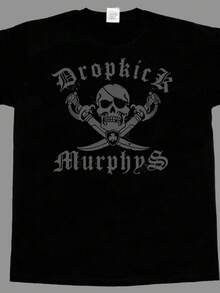 Camisetas negras de manga corta y manga larga, estampadas con diseños de punk irlandés.camisas de mujer sudaderas para mujer sueter blusa casual mujer verano vestidos de graduación - Negro - Ver 1