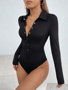 Mono de manga larga con cuello medio abierto para mujer. - 53033 - Ver 1
