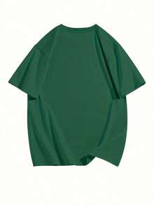 Camiseta de manga corta con estampado casual para mujer - Bonito y divertido estampado de un pato con un lazo, camiseta negra de algodón puro con cuello redondo, lavable a máquina, transpirable y con un ligero estiramiento. - Verde Oscuro - Ver 2