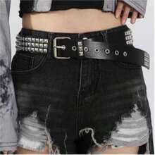 Unisex Punk-Style Belt, 4 Cm Wide. - M - View 3