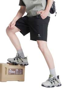 CAMEL CROWN Men's Casual Shorts, Summer Quick-Dry Sports Shorts, Lightweight & Breathable, Moisture-Wicking, Loose & Comfortable, Versatile, 5-Inch Inseam - Black - View 6