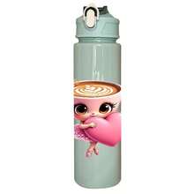 1/5 pièces Bouteille d'eau 750ml avec imprimé de ballerine mignonne et cordon - Bouteille d'eau de sport étanche, design de tasse à café en forme de cœur rose avec ballerine. Cadeau parfait pour les amateurs de café, les passionnés de ballerine. Convient pour l'eau, le jus ou le café, idéal pour l'école, la salle de sport, les activités de plein air et l'utilisation quotidienne. - Tasse rose multicolore - Voir 11