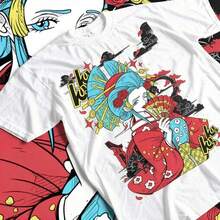 Anime T-Shirt R Manga Tshirt Exclusive Anime T-Shirt For Men And Women Summer Loose Cotton Fashion Short Sleeve Top 220G Pure Cotton Short Sleeve For Men And Women, Thick Fabric, Wrinkle-Resistant And Does Not Deform Easily. Simple And Versatile Style, Lightweight And Breathable, Perfect For Going To Work, Traveling, Camping, Shopping And Everyday Leisure Time. - White - View 1