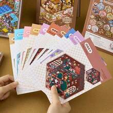 1 Set Mini Town Scene Sticker Book, Includes Multiple Styles, Can Be Used To Create Your Own House Stickers, 3D Micro Houses And Micro Scene Creative Games, Scene Design, Small House Decoration, Reusable And Durable Stickers, Suitable For Crafting, Decorative Labels, Ideal For Hobbyists - one-size - View 6