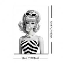 1 Tranh in trên vải canvas phong cách retro pop art búp bê thời trang kẹo cao su đen trắng, có khung/không khung, kiểu Y2K, thích hợp trang trí phòng ngủ nữ tính, phòng khách, phòng ngủ, nhà hiện đại. - A - Xem 16