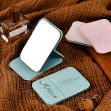 1pc Personalized Mini Portable Makeup Mirror, Wedding Favor Gift, Bridesmaid Gift, Foldable Cosmetic Mirror With Custom Birth Flower - Multicolor - View 5