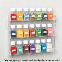 1pc Fuse Beads Storage Rack, Fuse Beads Bottle Organizer Stand, Countertop / Wall-Mounted Fuse Beads Jars Display Holder, Multifunctional Storage Shelf For Glasses, Makeup, Nail Polish, Mini Pop Figures - Transparent - View 13