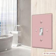 1pc Sweet Pink Floral Pattern Switch Plate Cover, Wall Decor Outlet Protector, Suitable For Multiple Scenarios, Cozy Home Decor Accessory - Multicolor - View 5