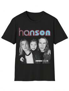 Camiseta unisex vintage Mmmbop de Hanson, suave y cómoda, imprescindible para la moda casual en todas las estaciones, versátil para cualquier época del año, asequible para el uso diario y un regalo de Navidad perfecto para fans y amigos, camiseta de mujer, de alta calidad. - Negro - Ver 1
