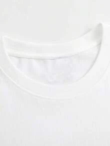 Una camiseta de cuello redondo 100% de mujer, ropa de mujer para primavera y verano, una opción elegante e casual, estampados divertidos, ocasiones festivas, entrega local - Blanco - Ver 3
