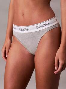 Calvin Klein Icon Cotton Modal Tanga QF8524 - Xám Heather - Xem 1