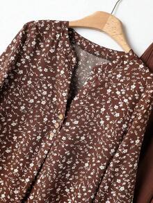 Set de 2 piezas de camisa y pantalones con estampado de color contrastante para mujeres - Multicolor - Ver 3