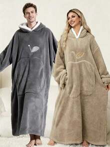 Moletom com capuz e forro de lã grossa para adultos - Estilo grosso para outono e inverno, com bolsos grandes, folgado e confortável, mantém o corpo aquecido no inverno, design em flanela macia, item essencial para o outono e inverno, decoração aconchegante para a casa, toque macio - Multicolorido - Ver 1