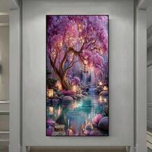 1件装DIY钻石画套装 - 精美风景图案DIY钻石画套装，圆形钻石，马赛克艺术工艺品，适合初学者，家居墙面装饰，独特礼物，不含画框 - 無框 - 查看 10