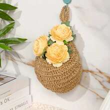 Bộ giỏ treo đan thủ công phong cách Bohemian - Giá lưới treo tường trang trí mộc mạc với thiết kế nghệ thuật, đa năng, đựng đồ nhỏ, vải màu be tự nhiên, trang trí nhà cửa lý tưởng, giá để đồ, tranh treo tường, phong cách nhà nông thôn, lưới bền, giỏ trang trí, giỏ treo, giỏ trang trí, giỏ đựng trái cây, giỏ đựng trái cây treo tường. - Nhiều màu - Xem 6