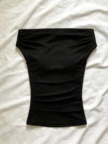 Paquete de 4 piezas ,Camiseta de mujer con diseño asimétrico de hombro, rayas texturizadas, cintura estilizadora y hombro asimétrico sexy. Estilo dulce de vacaciones. Perfecta para el verano. - Multicolor - Ver 7