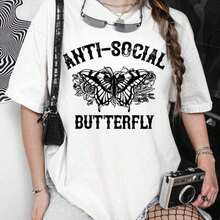 'Stronger Than A Mother' Printed T-Shirt For Women, Mothers, Mom, Modern, Cute, Housewife, Women's Blouses Shirt - 白色 6 - 查看 7