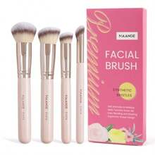 MAANGE Set de Brochas de Maquillaje 4 Piezas Brochas de Maquillaje Profesional Brocha para Base de Maquillaje con Caja de Regalo - Beis - Ver 8