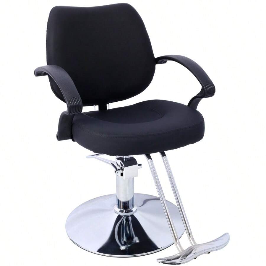 Hair Salon Chair Styling Heavy Duty Hydraulic Pump Barber Chair Beauty Shampoo Barbering Chair For Hair Stylist Women Man With Barber Cape Black - Black + PU1 - View 1