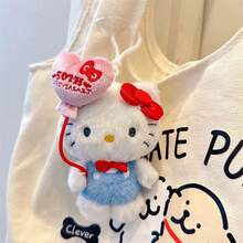 1 Stück 50. Jubiläums Plüsch-Taschenanhänger, herzförmiger Ballon-Kitty-Anhänger, süßes Charakter-Rucksack-Accessoire, weiche Plüsch-Tierdekoration, koreanischer Stil süßes Mädchen-Geschenk - Verschiedenfarbig - Übersicht 2