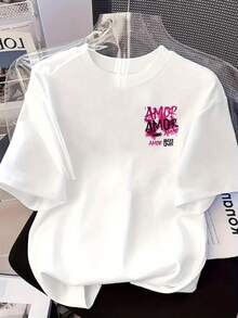 Short-Sleeved Printed T-Shirt With Designs On The Front And Back - Ove, AOR - Fashionable Printed T-Shirt For Women, Spring/Summer,  Item, Versatile And Casual. Elegant Party Outfit, T-Shirt For Elegant Ladies, Blouses Suitable For Curvy Women, Prom Skirts, Casual Wear - 白色 - 查看 4