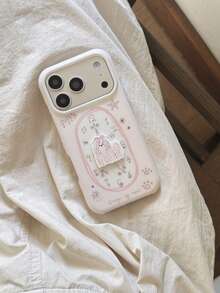 Cute Hand-Painted 3D Dog Clock Phone Case, Compatible With Apple 17 ProMax, Korean Style 16 Pro New Model 17, Creative Protective Cover For IPhone 15 Pro, 14 - Pink - View 11