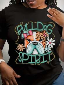 Camiseta Bulldog Spirit, Camiseta de Regreso a Clases, Camiseta Bulldog para Maestros, Camiseta para el Día del Partido, Camiseta Linda de Orgullo Escolar, Mamá Animadora - Negro - Ver 6