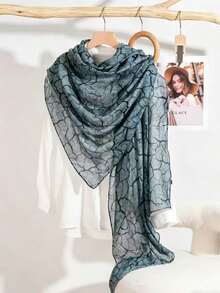 Khăn choàng nữ bằng vải cotton lanh in họa tiết kiểu Trung Đông, thích hợp sử dụng hàng ngày, khăn đa năng, chống nắng, nhẹ và thoáng khí. - Nhiều màu - Xem 8