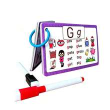 26pcs Alphabet Flash Cards | Natural Phonetic Early Education Alphabet Cards - Wipe Clean Reusable - Educational Toy - Multicolor - View 6