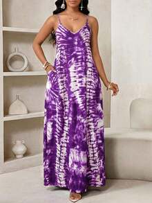 Lady Vestido largo con estampado de leopardo para mujer, estilo bohemio, sin espalda, holgado, vestido maxi suelto sin tirantes para cumpleaños, eventos, vacaciones, vestidos casuales, vestidos boho/bohemia/boho, top halter, ropa africana para mujer - Morado - Ver 1