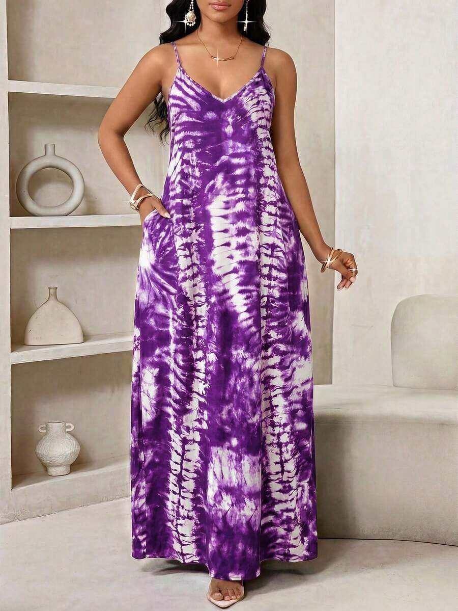 Lady Vestido largo con estampado de leopardo para mujer, estilo bohemio, sin espalda, holgado, vestido maxi suelto sin tirantes para cumpleaños, eventos, vacaciones, vestidos casuales, vestidos boho/bohemia/boho, top halter, ropa africana para mujer - Morado - Ver 1