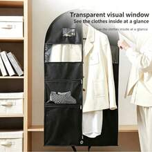 Dustproof Garment Bag With Clear Window Multi Zipper Pockets Hanging Clothes Storage Cover Suit Dress Jacket Organizer Closet Storage - View 1