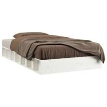 Estructura de cama vidaXL blanca de 90x200 cm en madera maciza. - Multicolor - Ver 2