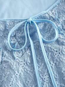 Vestido mini minimalista de unicolor para mujer - Azul 2 - Ver 3