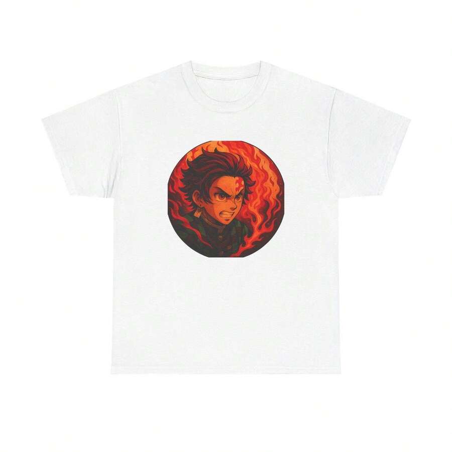 Camiseta de anime TanjI1RO T1EE 220G de algodón puro, manga corta, para hombre y mujer. Tejido grueso, resistente a las arrugas y que no se deforma fácilmente. Estilo sencillo y versátil, ligero y transpirable, perfecto para ir al trabajo, viajar, acampar, ir de compras y para el tiempo libre diario. - Blanco - Ver 1