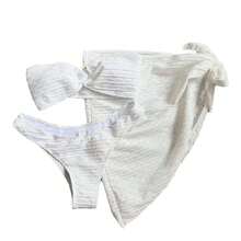 Bikini Sexy de 3 Piezas para Mujer con Top Bandeau y Falda Corta, Estilo Playa y Vacaciones - rosa claro - Ver 6