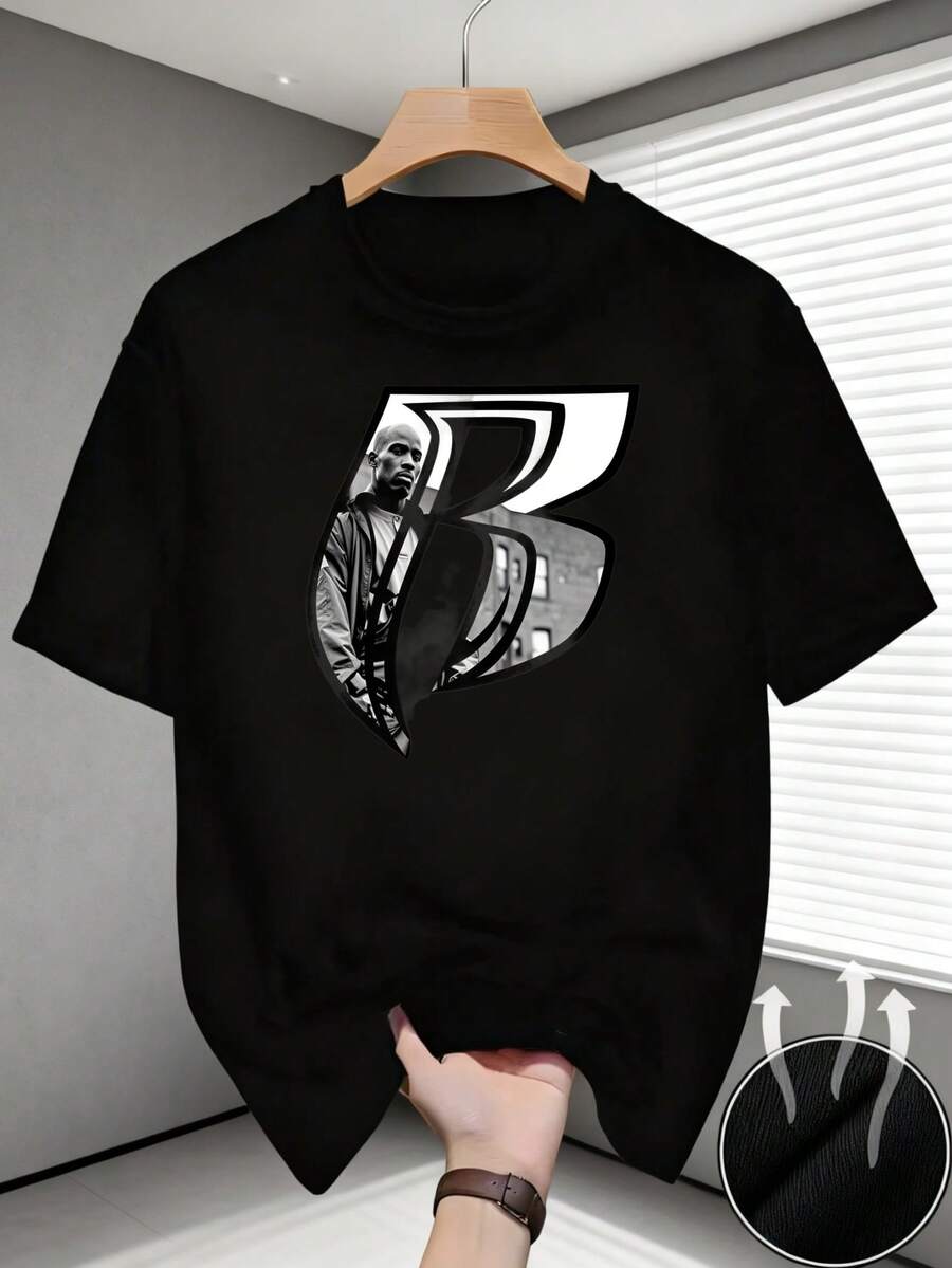 Camiseta unisex de manga corta, estilo casual, camiseta de hombre con estampado de jugador de baloncesto, ropa de verano para fanáticos de los deportes, regalo para él, playeras hombre, spiderman, ,  mujer, romwe men, boho chic, regalos para maestras, camiseta para mujer, conjuntos curvy para hombre, y2k - Negro - Ver 1