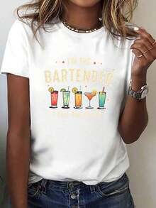 Camiseta de Manga Corta para Mujer con Cuello Redondo - Blusa Casual de Tejido Elástico Medio, Top Lavable a Máquina, Atuendo Versátil para Primavera y Verano, Opciones de Colores Neutrales (Azul Marino) - Disponible para Uso Casual - Blanco - Ver 11