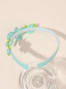 1pc Green Flower & Butterfly Headband, Delicate Rose Mesh Butterfly Decor Hair Hoop, Spring/Summer Girls & Teens Hair Accessory, Suitable For Daily Wear - Green - View 5