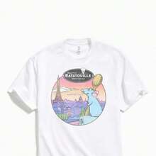 Ratatouille T1EE220G Essential Unisex Cotton T-Shirt, 220g Of Unique Softness. Designed To Suit All People, Men And Women Alike. Durable, High-Quality Fabric, Ready For Any Cut, Delicate To The Touch But Built To Withstand. Lightweight Tops For Women, Autumn Outfits, Vacation Wear, New Year's Costumes For Her. - 白色 - 查看 1