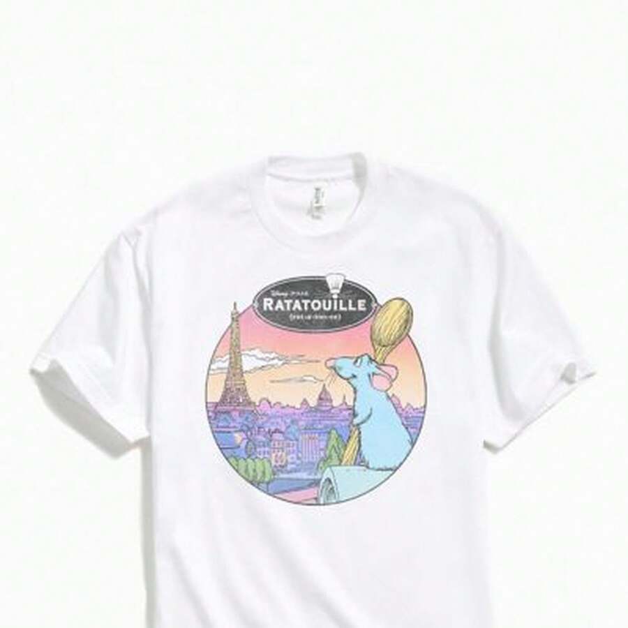 Ratatouille T1EE220G Essential Unisex Cotton T-Shirt, 220g Of Unique Softness. Designed To Suit All People, Men And Women Alike. Durable, High-Quality Fabric, Ready For Any Cut, Delicate To The Touch But Built To Withstand. Lightweight Tops For Women, Autumn Outfits, Vacation Wear, New Year's Costumes For Her. - 白色 - 查看 1